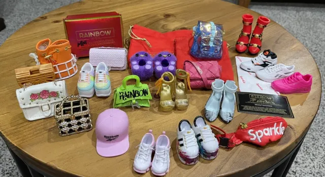 Lot Rainbow High Doll Handbags Shoes From Display Box Mini Fashion Brands ZURU