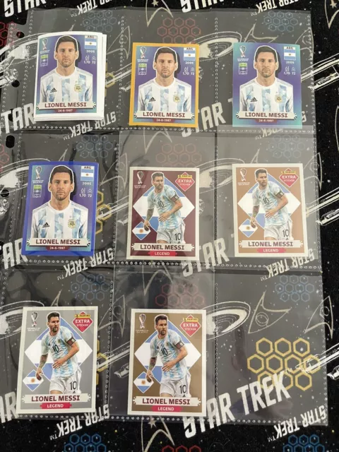 2022 Lionel Messi Panini World Cup Qatar rare stickers collection.