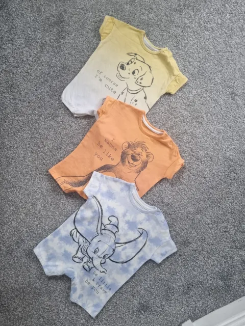 Baby Boys Disney Romper Bundle 0-3 Months Dumbo Dalmations Baloo summer shorts i