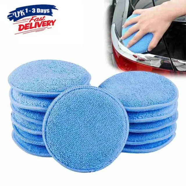10Pcs Car Microfiber Polishing Pads Wax Applicator Foam Sponge Cleaning Buffer