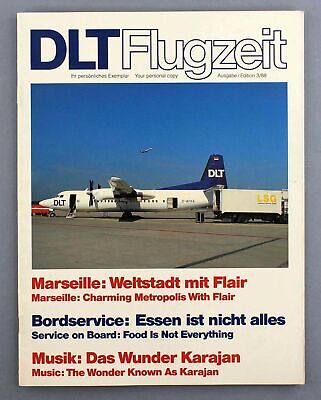 Dlt Flugzeit Inflight Airline Magazine 3/1988 Route Maps Hs748 E120 F50 Seat Map