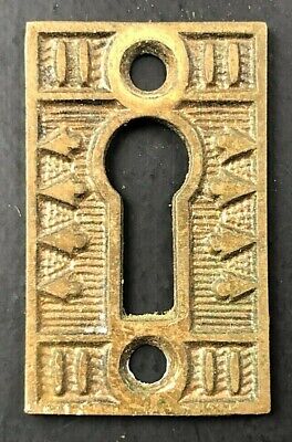 Antique Hardware Door Keyhole Escutcheon Brass Unpainted BEAUTIFUL! 1.5" x 1.75"