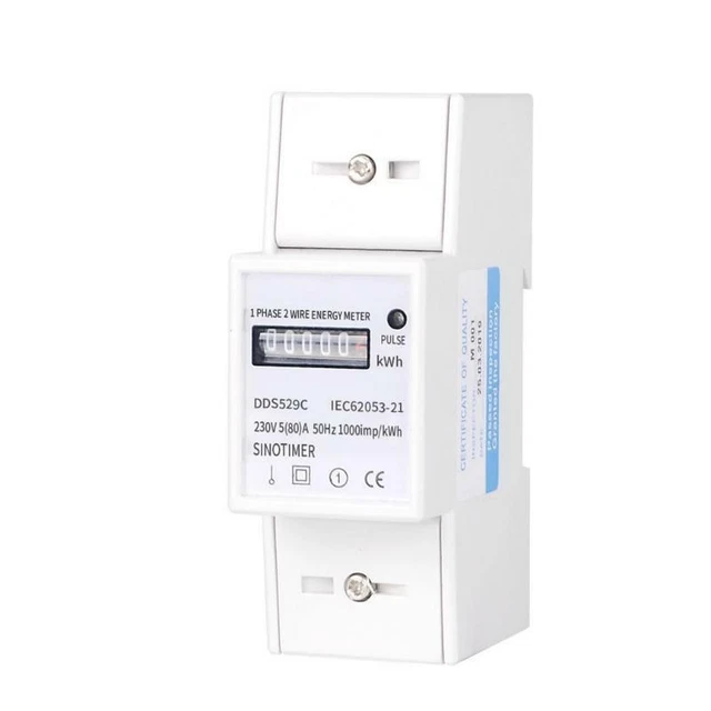 SINGLE PHASE ENERGY Meter 230V 5(80) A Electric KWh Meter Watt Meter ...
