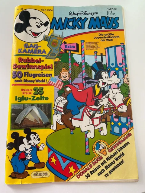 Disney Micky Maus Ehapa Heft Nr. 25 Comic 16.6.1984 Vintage - mit Beilage
