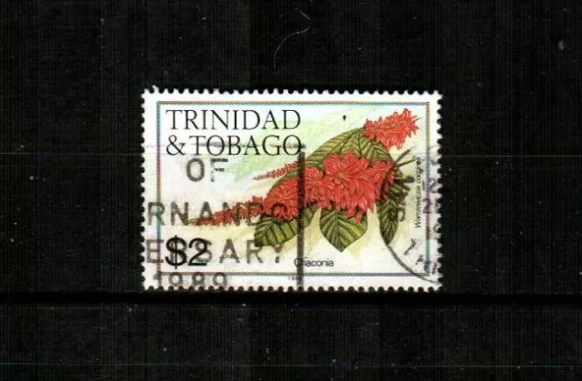 TRINIDAD & TOBAGO Scott's 404j ( 1v ) Flowers F/VF Used ( 1989 ) #1