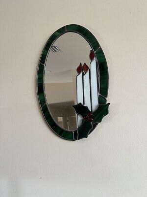 vintage stained glass mirror