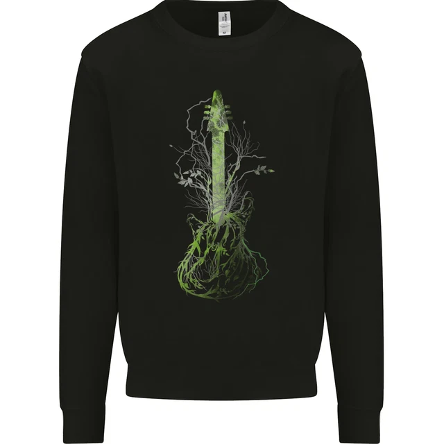 Green Guitar Tree Guitarist Acoustic Kids Sweatshirt Jumper