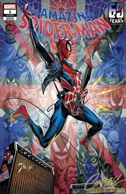 AMAZING SPIDERMAN 1 J SCOTT CAMPBELL E VARIANT NM vol 6 2022 SPIDER-PUNK