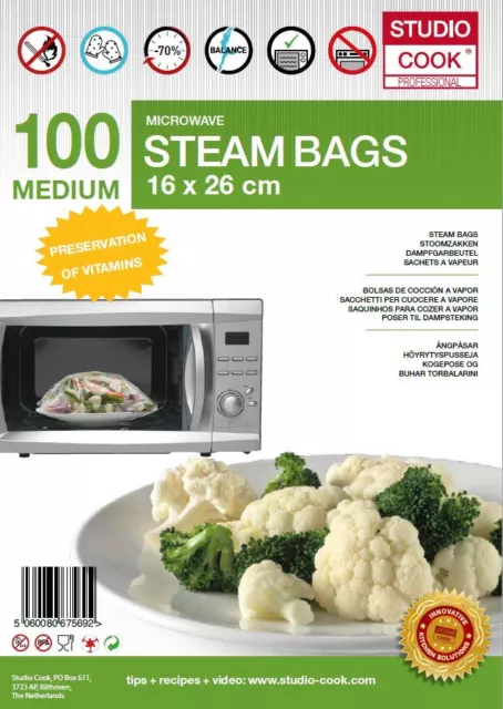 100 Steam Cooking Microwave Bags 16x26cm Steam Garbage Bag Cooking Bags