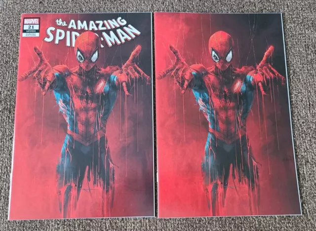 Amazing Spider-Man #21 John Giang Drip Set Trade & Virgin Covers