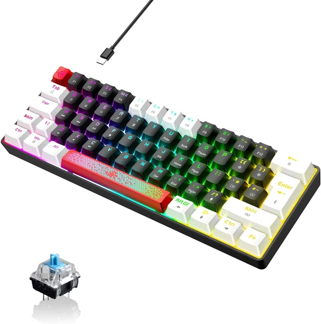UK LAYOUT RGB 60 Mechanical Gaming Keyboard PBT Keycap For PC Mac PS4