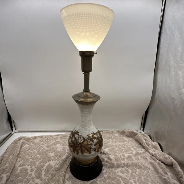 Hand painted Art Deco Glass Lamp Vintage Antique Felt Bottom mid century modern