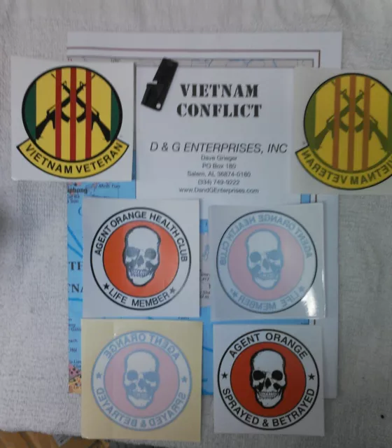 Military Vietnam Vet Agent Orange USMC USArmy Collectible Decals