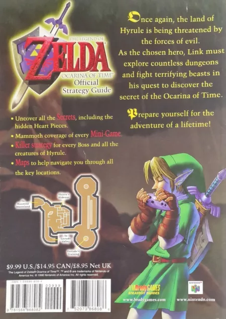 Zelda Ocarina Of Time Offical Stratergy Guide Brady Games N64 Nintendo A40 2