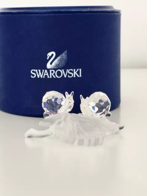 Swarovski Bebes Escargots Sur Une Feuille Etat Parfait