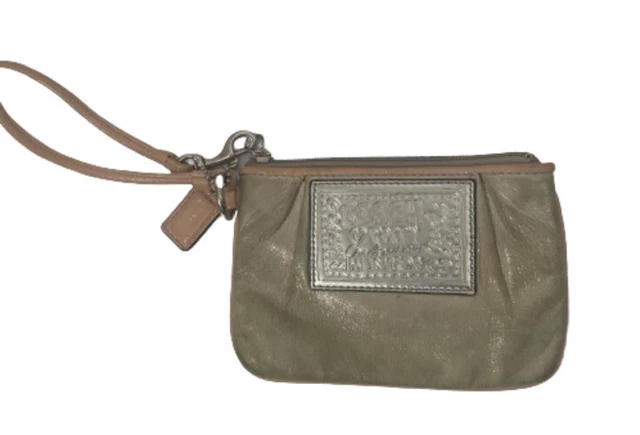 COACH Wrisrlet Womens Poppy Gold Metallic Wallet Charm & Logo Tag
