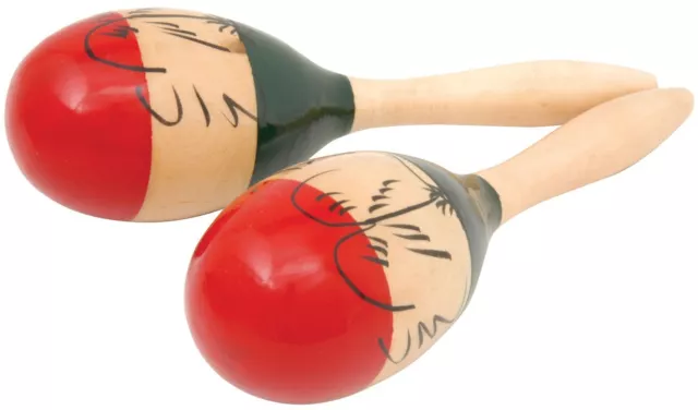 Chord 10-Inch Traditional Wood Painted Maracas - PAIR