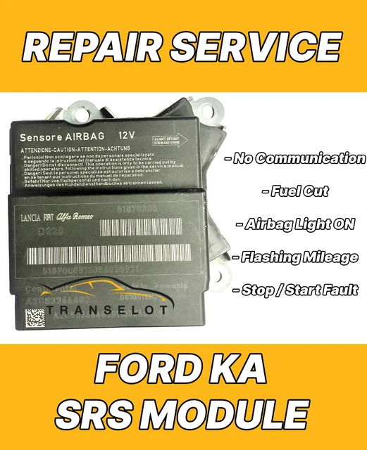 FORD KA 51889814 A2C53398644 Airbag Ecu Srs Module Repair Reset Service