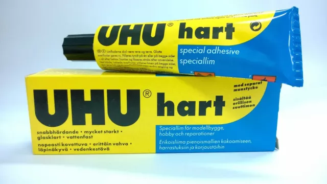 2 X UHU Hart Adhésif - Modélisation Colle Balsa Ciment 35g/33ml Tube