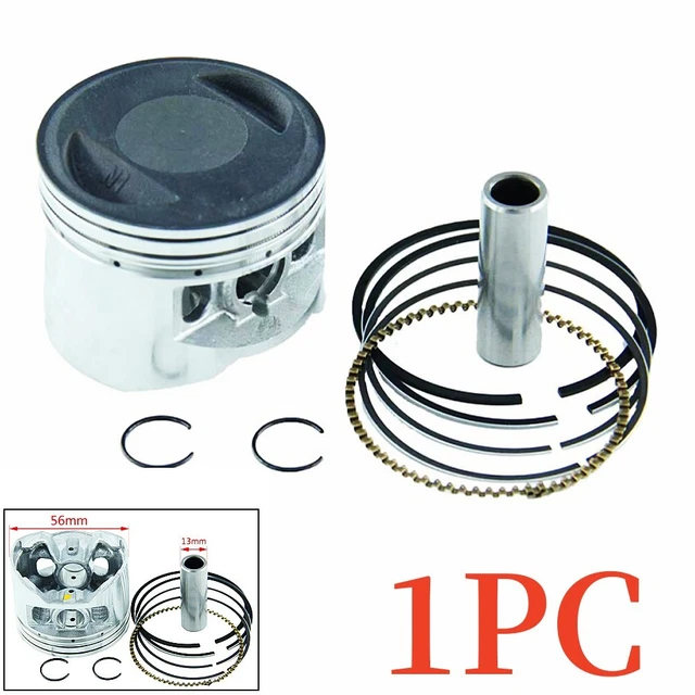 56mm 13mm Piston Ring Kit Pin w/Clips For 140cc Engine Pit Pro Dirt Bike Silver