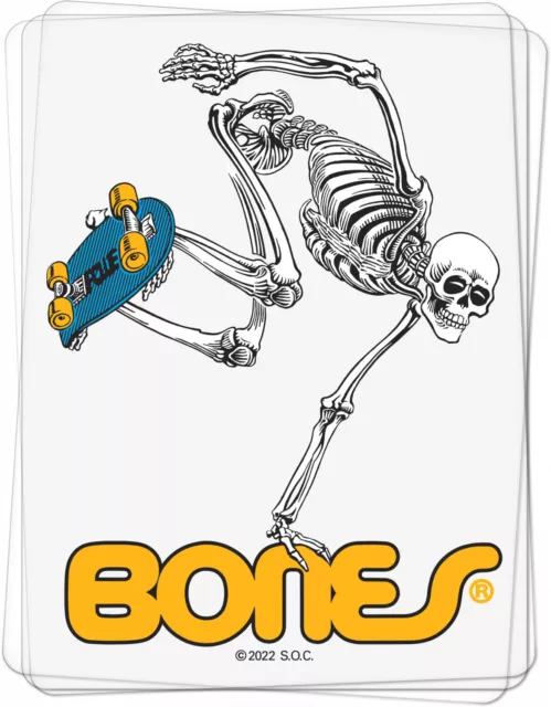 Powell Peralta Bones Brigade Sk8 Skateboard Skeleton Clear Sticker 4" New