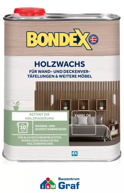 Bondex Cera de Madera Incoloro 0,75 L, para Muebles Cuidado Y Acabado #873312