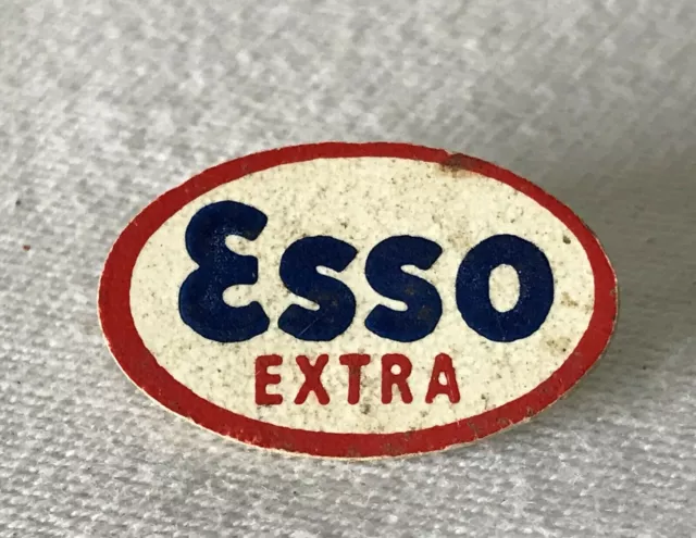 Vintage '60s Esso Petroleum Plastic Pin Badge / Brooch