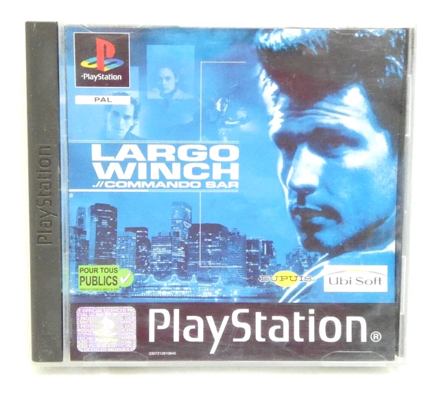 Jeu PS1 Largo Winch Commando Sar - Bon État, Sans Jaquette Avant Ni Notice