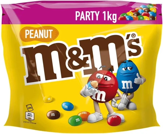 M&M'S Peanut Lenti Cioccolato Noccioli Arachidi 2x 1Kg + 1x 300g + 1x 500g NUOVE MHD 8/23
