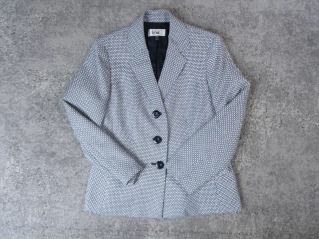 Le Suit Blazer Womens 12 Gray Long Sleeve Sport Coat Jacket Business Work Formal