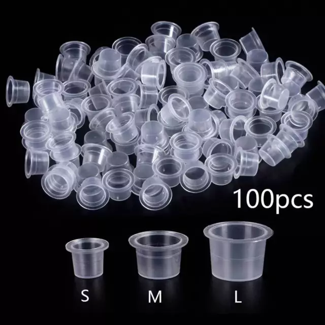 100pcs Microblading Tattoo Ink Cups Permanent Makeup Pigment Holder Containers