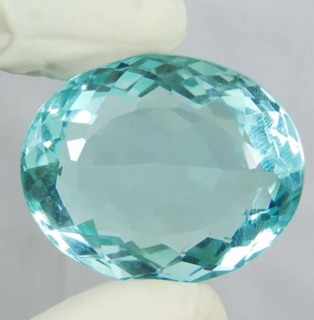 Natural Ocean Blue Aquamarine 97.40 Ct Oval Cut Loose Gemstone Certified AAA+