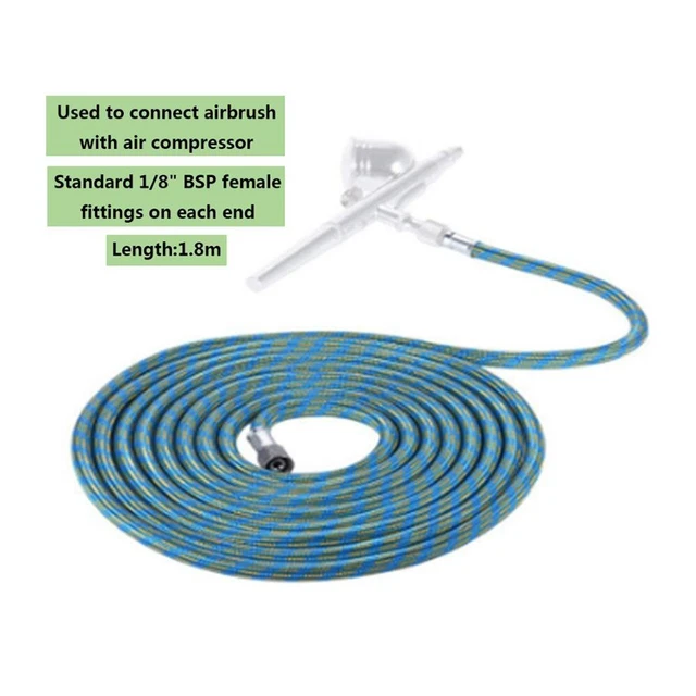 Nailon Trenzado Aerógrafo Manguera Azul Trenzado Pu Pulverizador Tubo de Tela