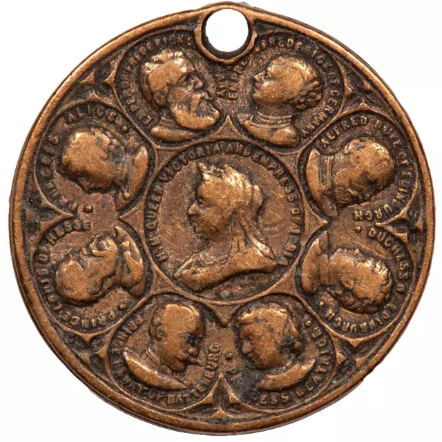 Queen Victoria & Prince Albert Bronze Family Medalet (#4169)