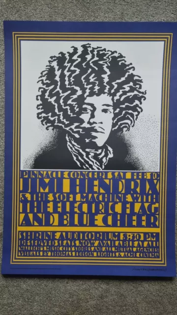 Jimi Hendrix Concert Poster. Original, Signed, COA