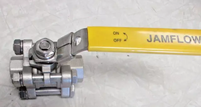 JAMFLOW 1/2" 1000 WOG Stainless Steel Ball Valve, Socket Ends, Lockable Lever