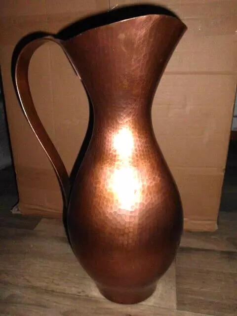 Große Kupfer Dekor Vase - Kanne, ca. 45 cm hoch