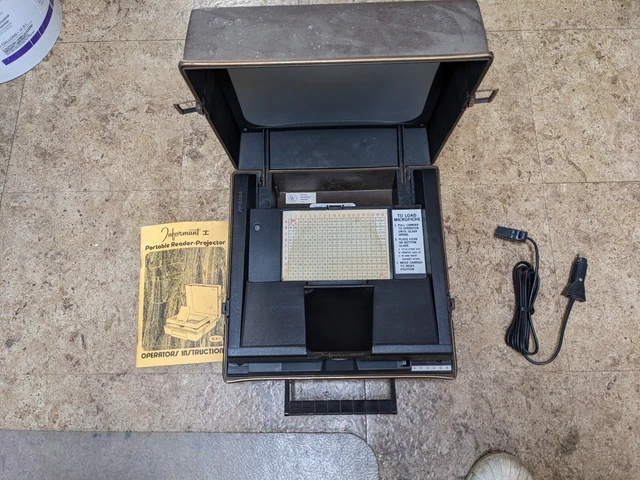 VINTAGE Informant 1 MICROFICHE READER W/ instruction manual
