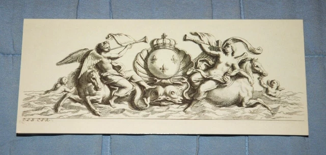 Louis de Châtillon ~ Design per una fontana, CARTOLINA DI NATALE, NUOVA & sigillata,