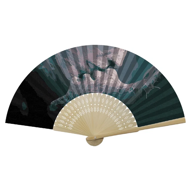 Couple Kiss Oil Paint Folding Fan By Numbers DIY Digital Oil Painting Fan Craft