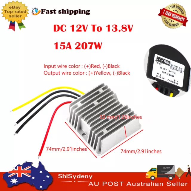 DC 12V To DC 13.8V 15A 207W Step Up Power Converter Regulator Module Waterproof