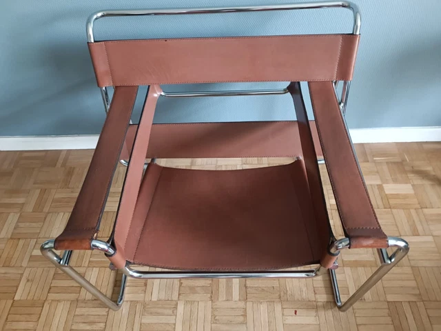 Lot De 2 Fauteuils Wassily Marcel Breuer édition Knoll - Marron - Authentique Design