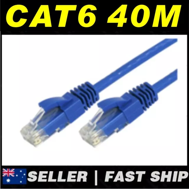 1 x 40m Blue Cat 6 Cat6 1000Mbps RJ45 Ethernet Network LAN Patch Cable