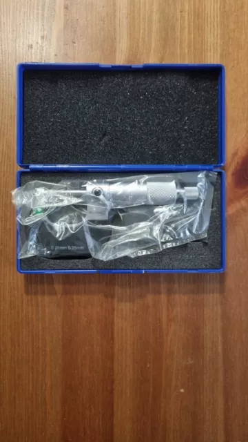 Outside Micrometer Messschraube 0-25 mm 0,01mm *Unbenutzt* 2