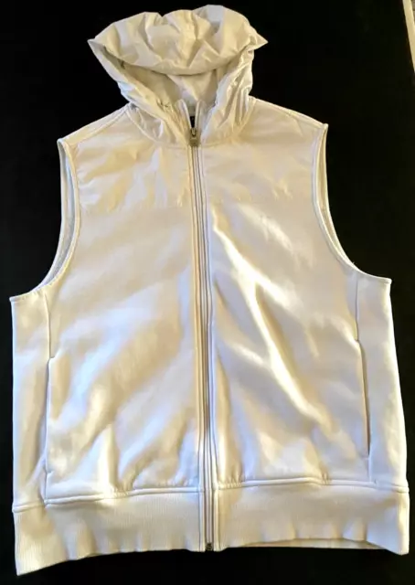 Michael Kors Hoodie Sweatshirt Sleeveless Full Zip White Mens Size L