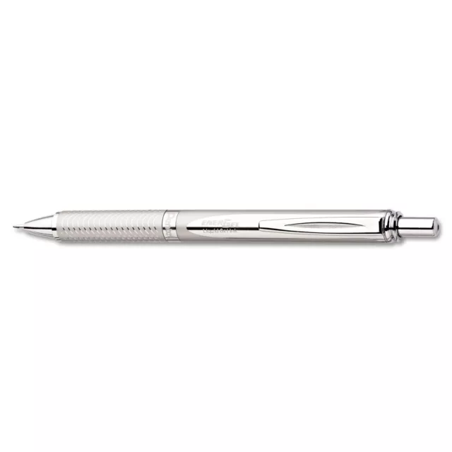 Pentel EnerGel Alloy RT Retractable Liquid Gel Pen .7mm Chrome Barrel Black Ink