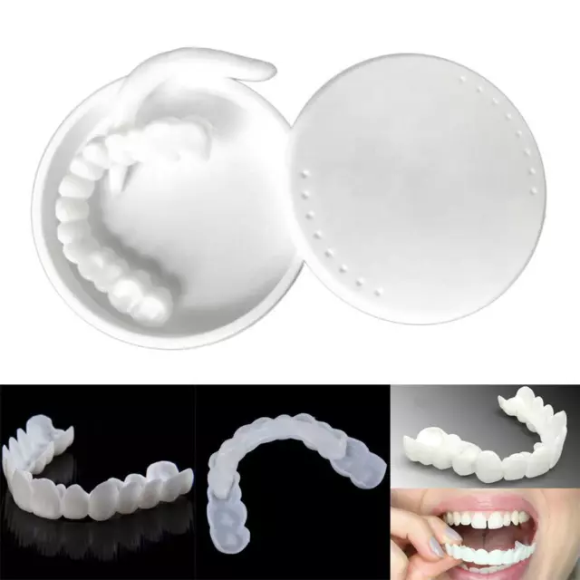 False Teeth  & Lower Dental Smile Veneers Dentures Tooth Cover Set White