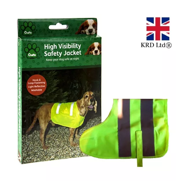 HIGH VISIBILITY DOG VEST Reflective Fluorescent Pet Safety Hi Vis Jacket Coat UK