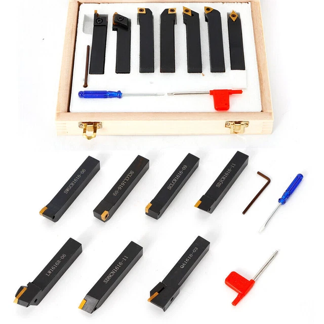 Drehmeißel Set 12mm 21-teiliges Drehmeißel-Set – 12mm Schaft + Hartmetall- Wendeschneidplatten Für Drehbank – Inkl. T8 Schraubenschlüssel Drehmeißel Set 12mm 21-teiliges Drehmeißel-Set – 12mm Schaft + Hartmetall- Wendeschneidplatten Für Drehbank – Inkl. T8 Schraubenschlüssel