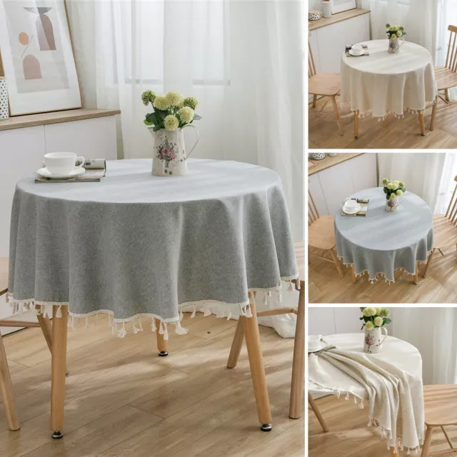 Tablecloth with Tassel  Dust-Proof Table Cloth for Kitchen Dinning